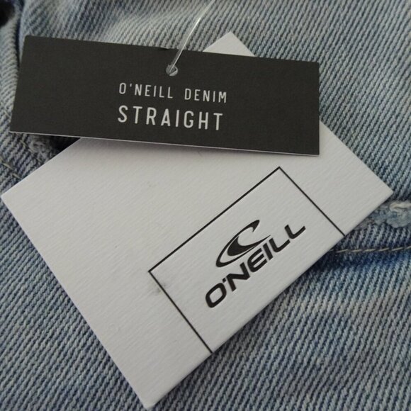 O'Neill Cropped Jeans Women's Size 29 Blue Distressed Denim Button Fly Straight - Picture 9 of 11